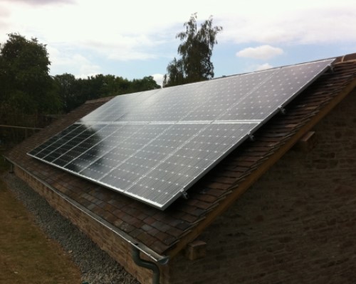 Mounting solar panels on a pitched roof